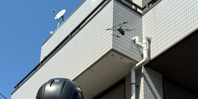 赤外線カメラ搭載ドローン DJI MAVIC3T 建物調査中
